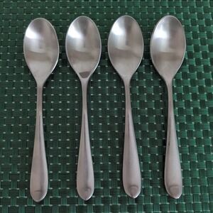 Robert Welch FLUTE Teaspoons Set Lot of 4 Stainless 18/10 Satin Pointed Tip